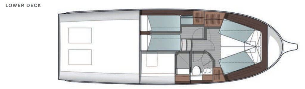 Greenline 39 hybrid yacht lower deck